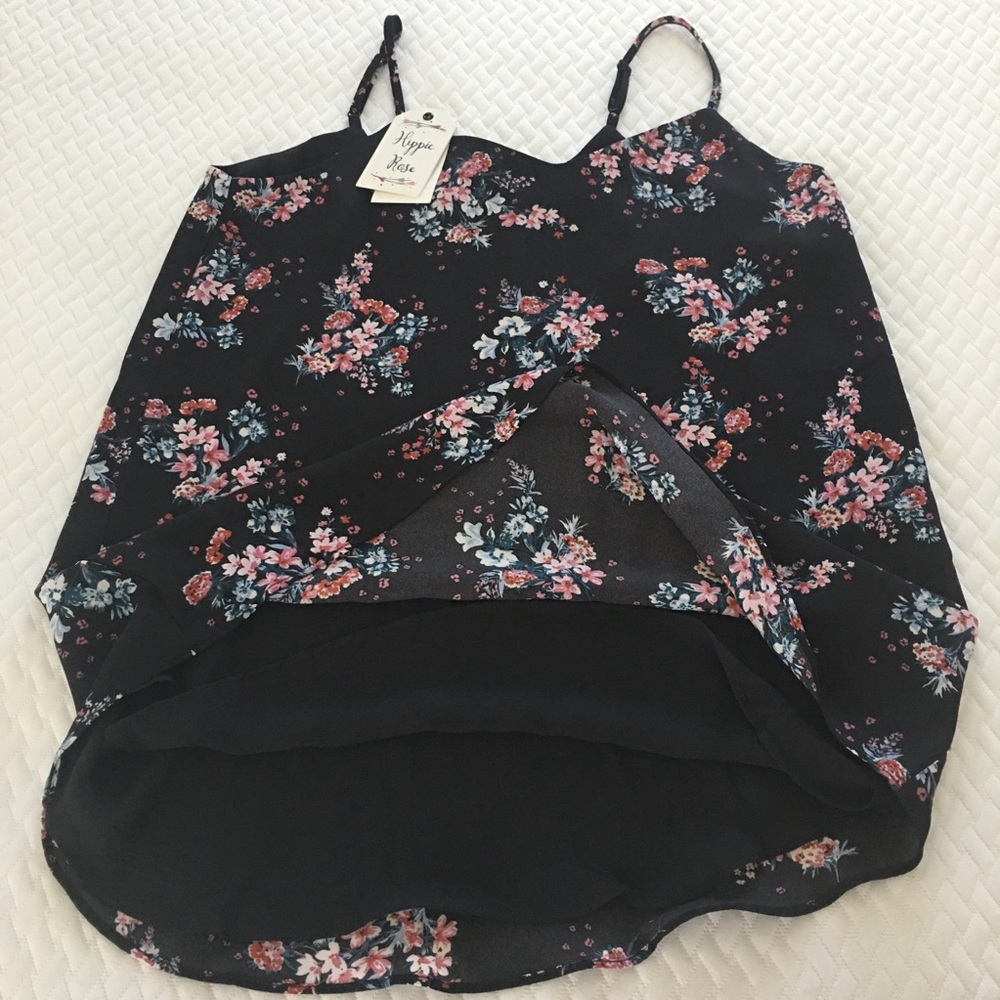 Hippie Rose Floral Blouse Black XS - Picture 4 of 8